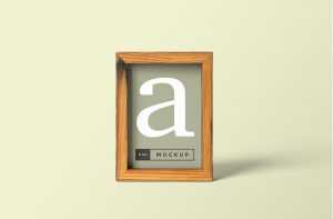 Free Wood Photo Frame Mockup PSD