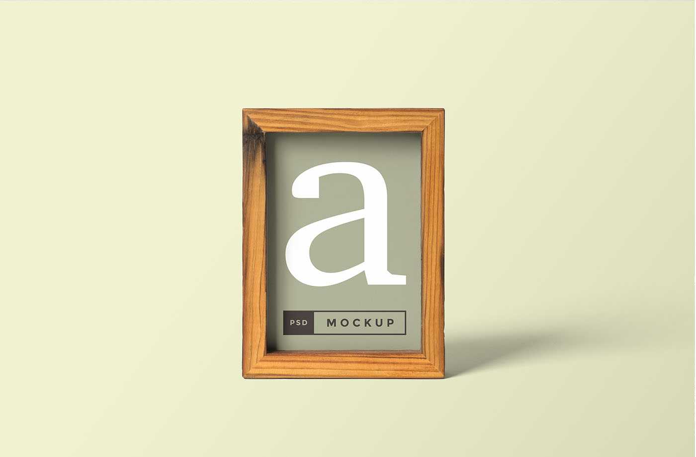Free Wood Photo Frame Mockup PSD
