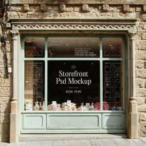 Free Wood Storefront Mockup