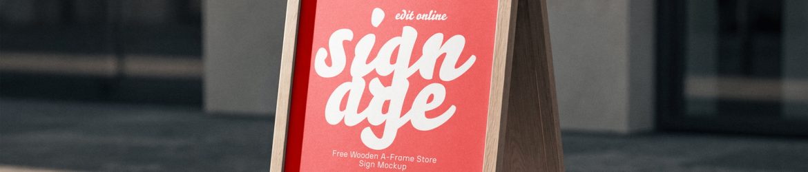 Free Wooden A-Frame Store Sign Mockup