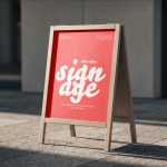 Free Wooden A-Frame Store Sign Mockup