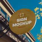 Free Wooden Sign Mockup