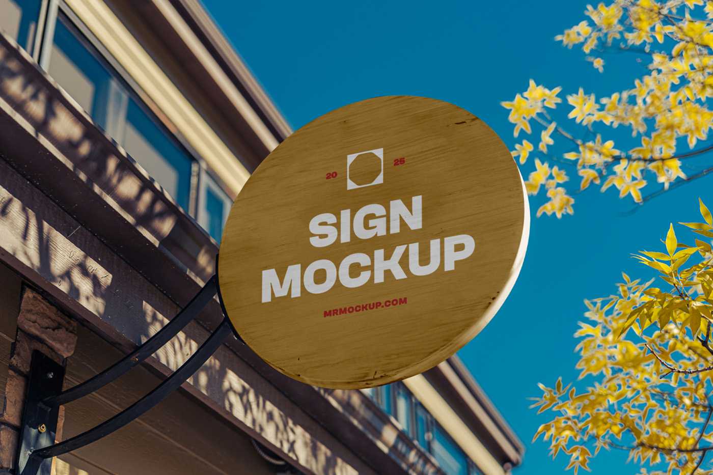 Free Wooden Sign Mockup