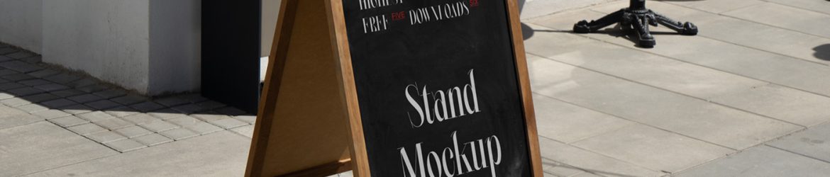 Free Wooden Stand Mockup
