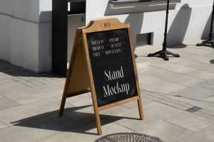 Free Wooden Stand Mockup