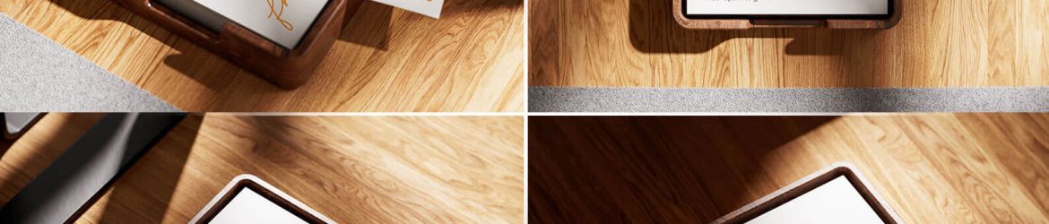 Free Wooden Sticky Notes / Chit Pad Mockup PSD Set