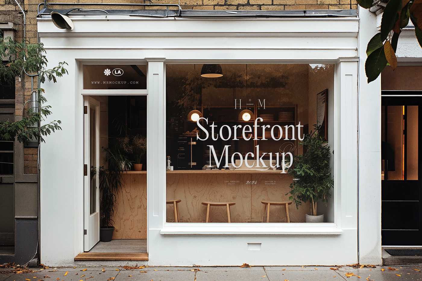 Free Wooden Storefront Mockup
