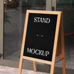 Free Wooden Street Stand Mockup - Free PSD Download Free Wooden Street Stand Mockup