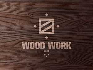 Free Wooden Text and Logo Mockup PSD