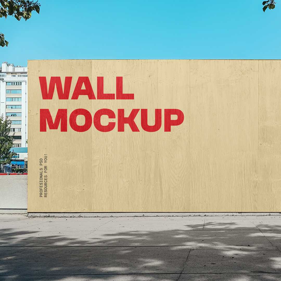 Free Wooden Wall Mockup
