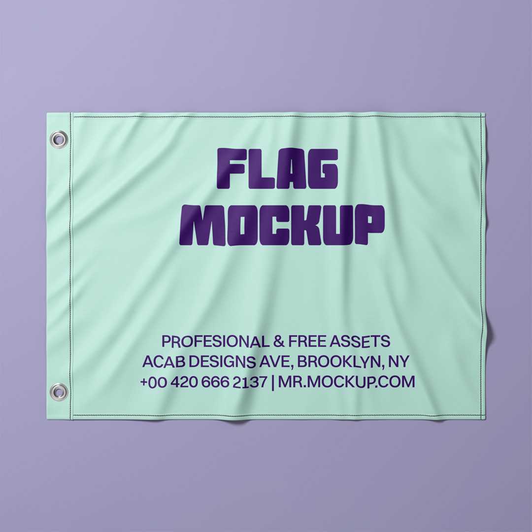 Free Wrinkled Flag Mockup