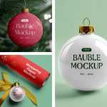 Free Xmas Bouble Mockups