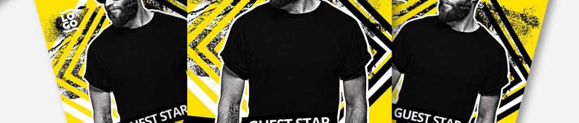 Free Yellow DJ Music Party PSD Flyer Template