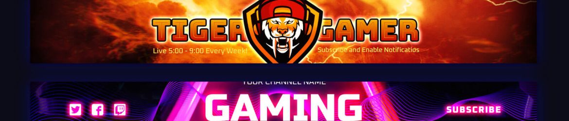 Free YouTube Gaming Banner PSD – Channel Cover Art & Stream Overlay Templates Free YouTube Gaming Banner PSD – Channel Cover Art & Stream Overlay Templates