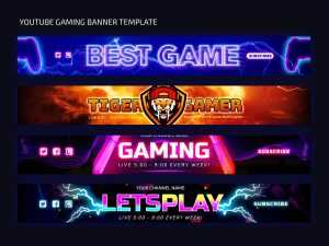 Free YouTube Gaming Banner PSD – Channel Cover Art & Stream Overlay Templates