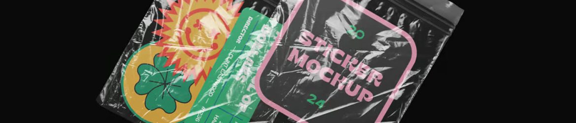 Free Zip Lock Bag Pouch With Stickers Mockup PSD