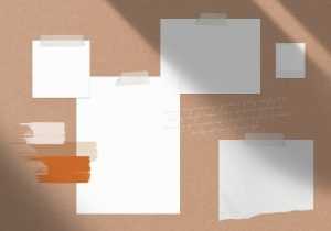 FreePaper Moodboard with Shadows Mockup