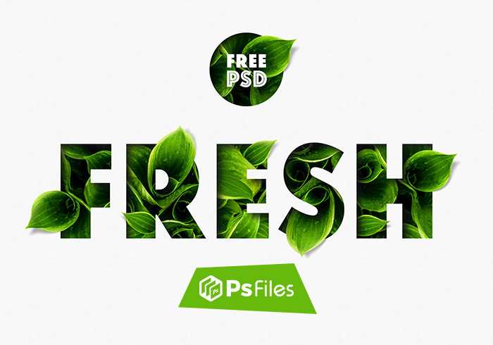 Fresh Green Leaves Text Effect Psd