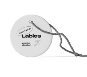 Front Sight of Rounded Tag Mockup with Rope