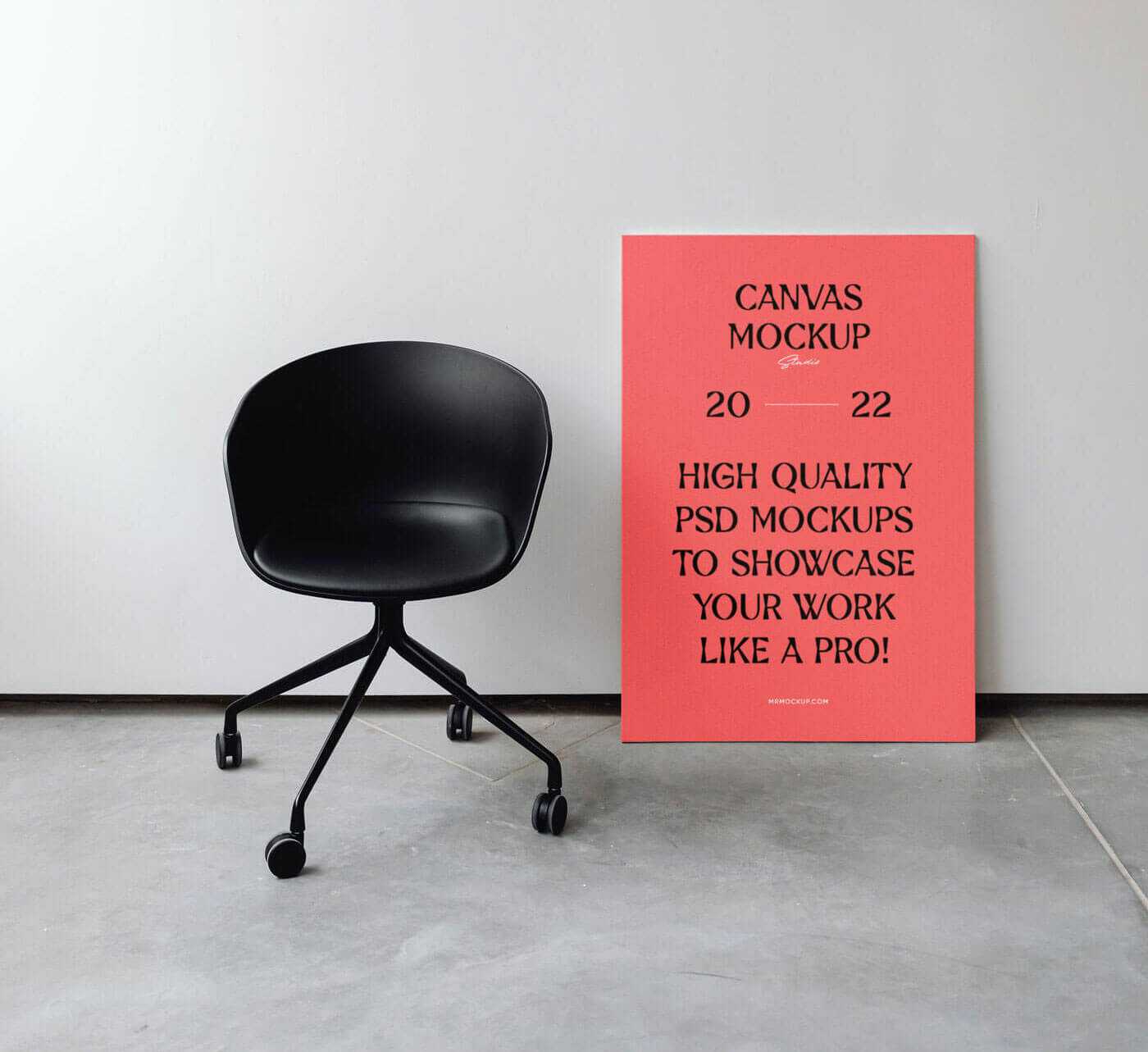 Front View of Canvas Mockup in a Studio