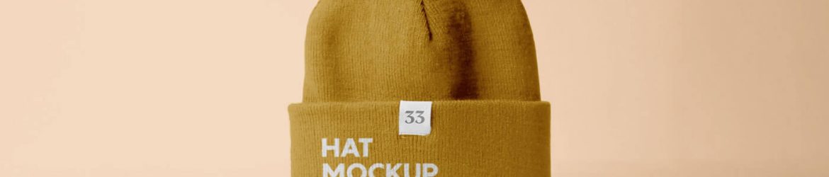 Front View of Winter Hat Mockup Free PSD