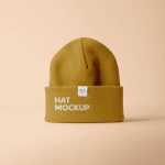 Front View of Winter Hat Mockup Free PSD