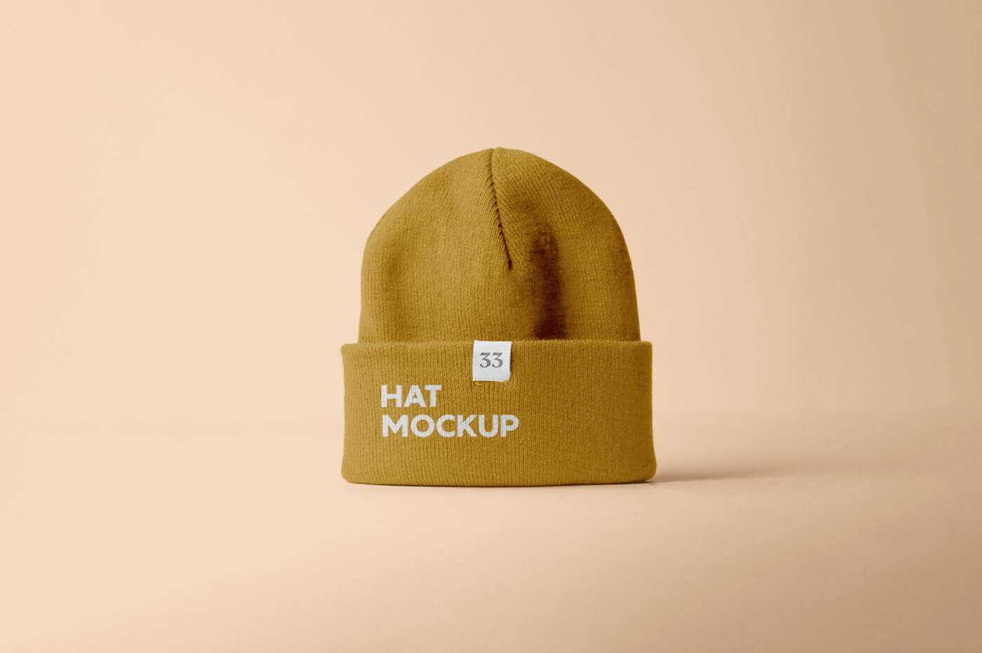 Front View of Winter Hat Mockup Free PSD