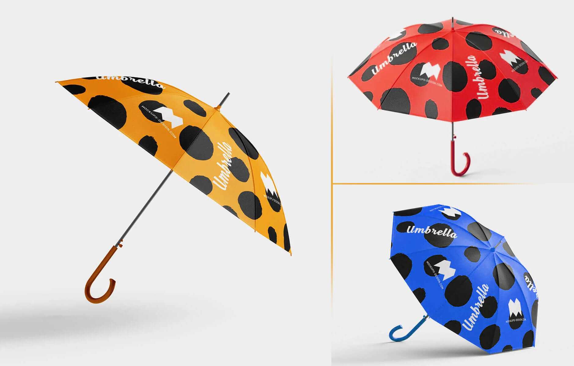 Fully Printed Classic Umbrella Mockups Free PSD set