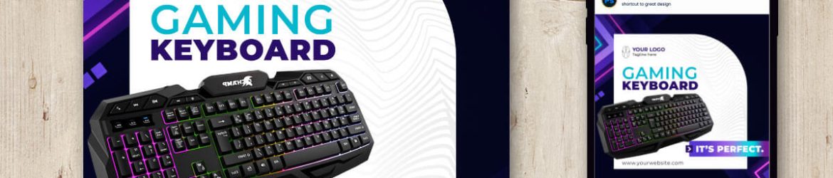 Gaming Keyboard Social Media Post Design Free PSD Template