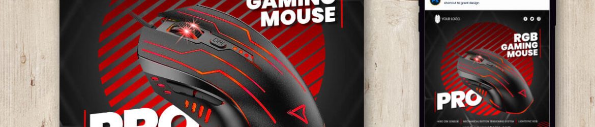 Gaming Mouse Free Social Media Post Design PSD Template