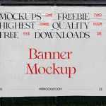 Glued Paper Banner Mockup - Free PSD Download Glued Paper Banner Mockup