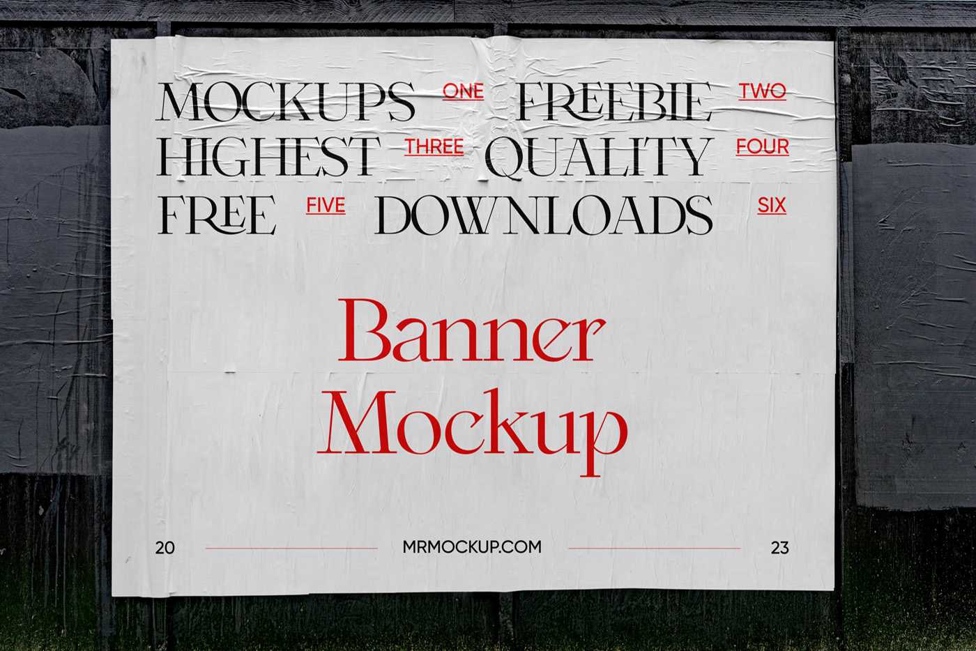 Glued Paper Banner Mockup