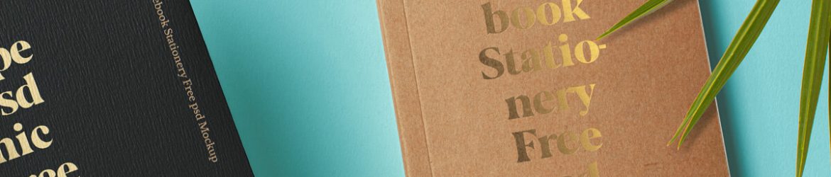 Gold Foil Kraft Notebook Cover Mockup free - Free Mockup PSD Files