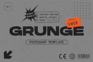 Grunge Effect Free Photoshop Template Download