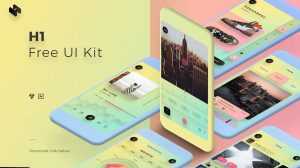 H1 Free UI Kit Templates PSD and Sketch Files