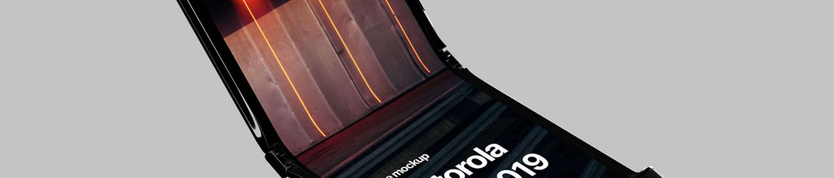 Half-Folded Motorola Razr Mockup Free PSD