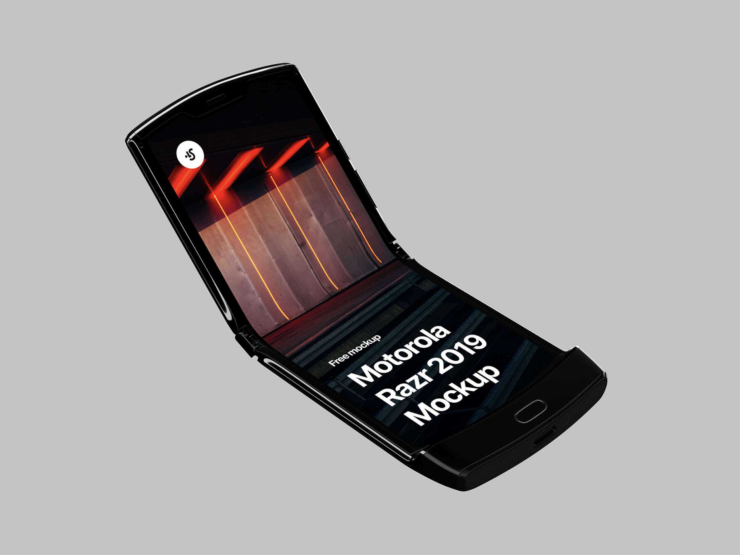 Half-Folded Motorola Razr Mockup Free PSD