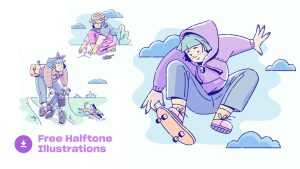 Halftone style Free Illustrations
