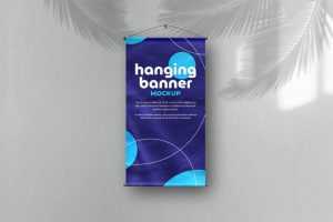Hanging Banner Mockup PSD