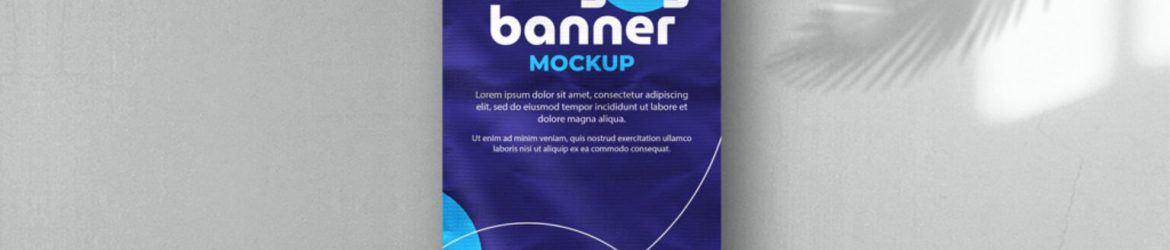 Hanging Banner Mockup PSD