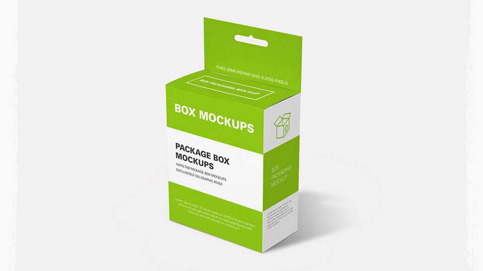 Hanging Box Packaging Mockup