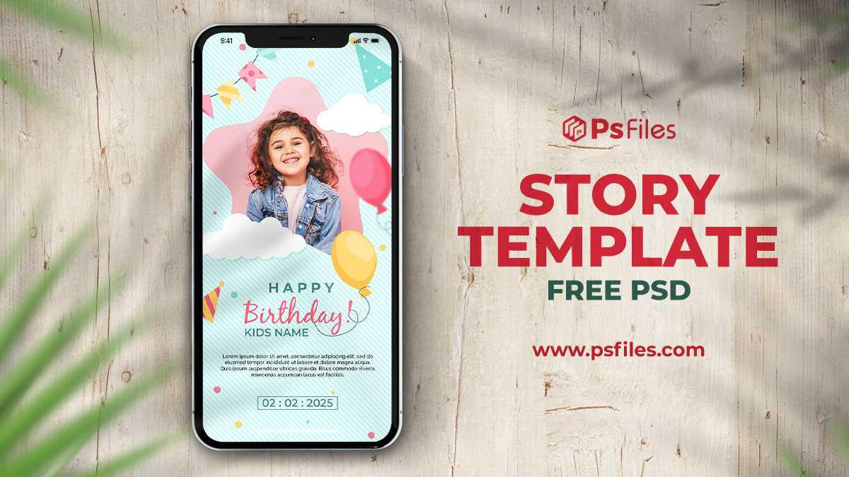 Happy Birthday Instagram Story Design PSD Template for Free