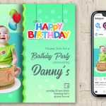 Happy Birthday Party Invite Instagram Post Design Free PSD