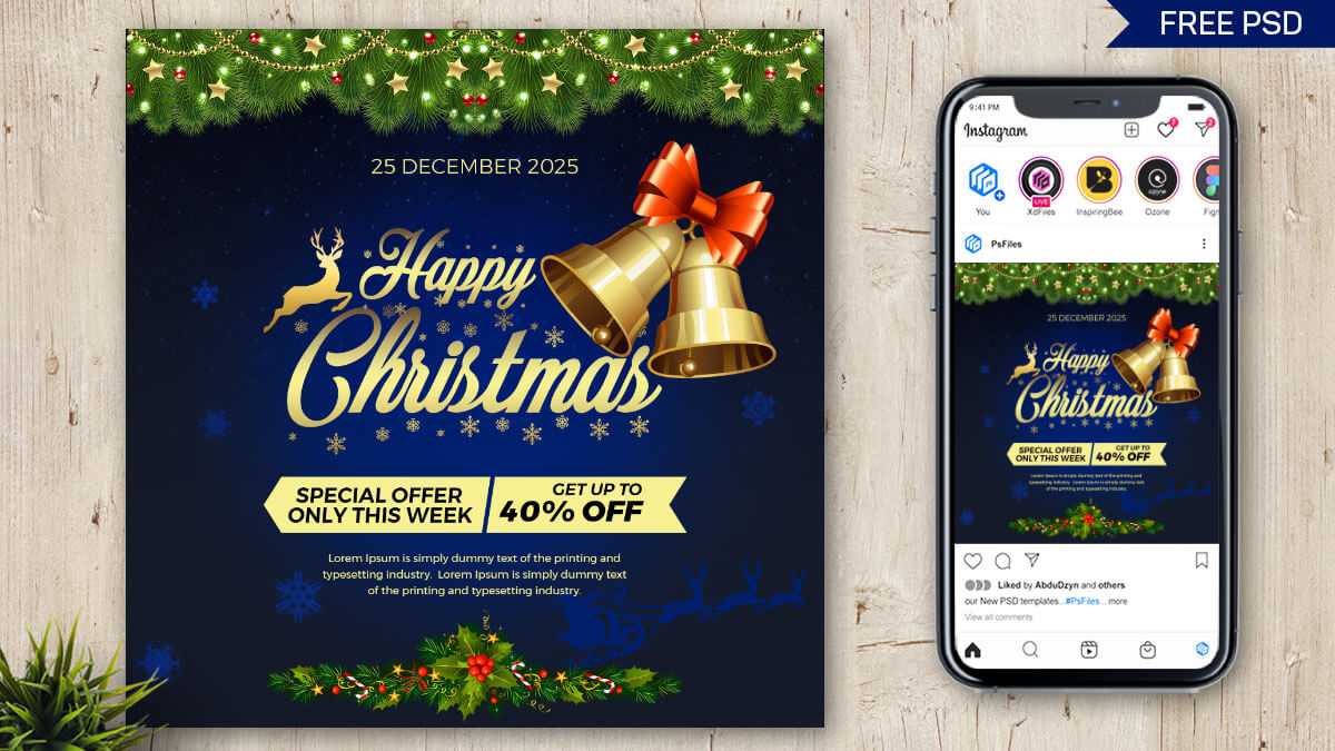 Happy Christmas Special Social Media Post Design Template PSD