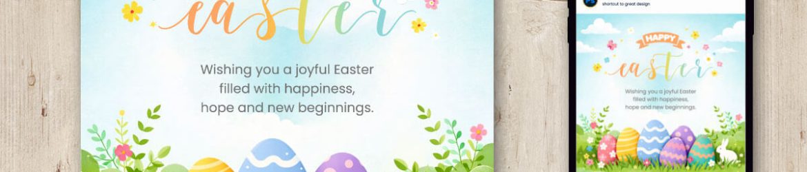 Happy Easter Wishes Poster Free PSD Download – Easter Sunday Celebration Design (April 5)