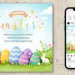 Happy Easter Wishes Poster Free PSD Download – Easter Sunday Celebration Design (April 5)