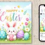 Happy Easter Wishes Social Media Post Design – Easter Celebration Template