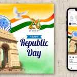 Happy Indian Republic Day Instagram Post Template PSD Free Downloads