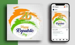 Happy Republic Day Design Template PSD free