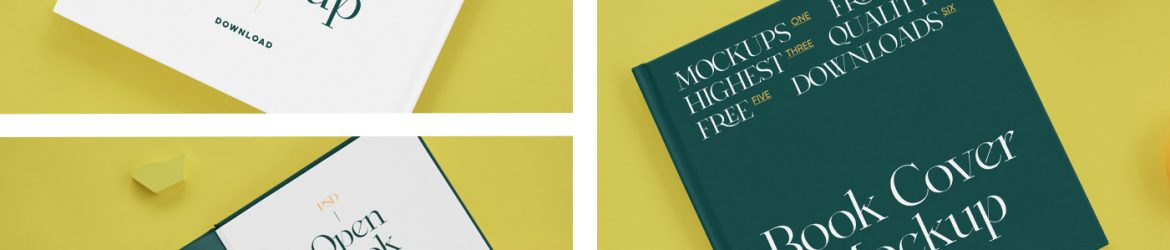 Hard Cover Book on Desk Mockups